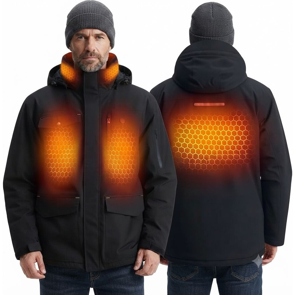 InoKraft Heated Jacket for Men w/ Rechargable Battery Pack Included Men Large